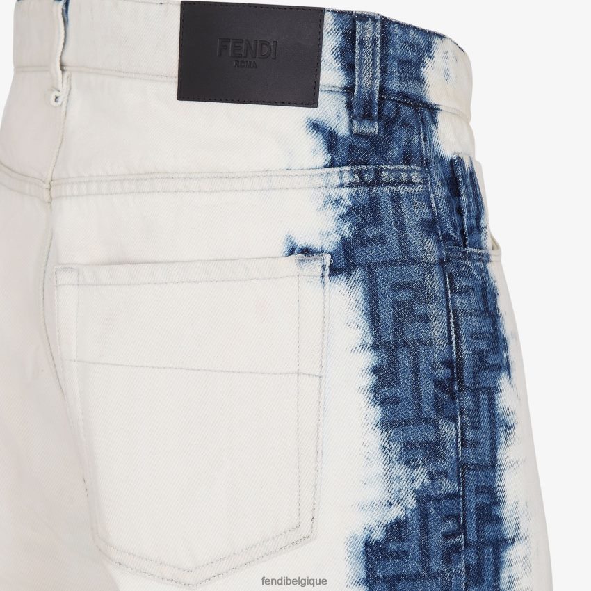 vêtements Fendi jean en denim blanchi bleu hommes 8X8J2J2025 Fendi Lunette De Soleil