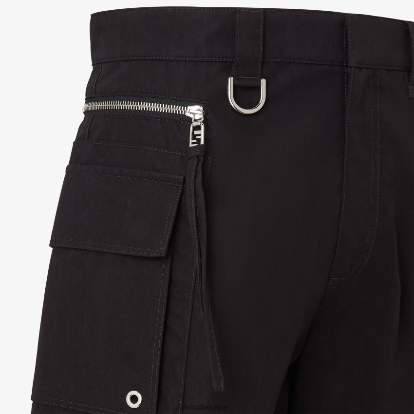 vêtements Fendi pantalon en coton noir hommes 8X8J2J2053 Fendi Sac