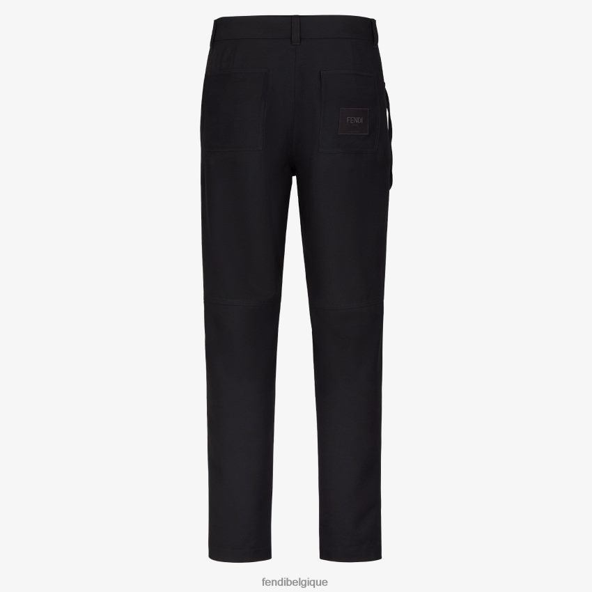vêtements Fendi pantalon en coton noir hommes 8X8J2J2055 Fendi Lunette De Soleil