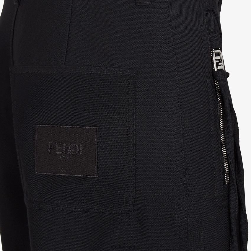 vêtements Fendi pantalon en coton noir hommes 8X8J2J2055 Fendi Lunette De Soleil