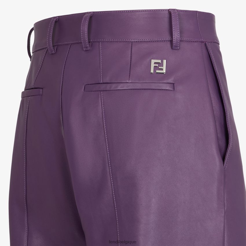 vêtements Fendi pantalon en cuir plongé violet hommes 8X8J2J1913 Fendi Belgique