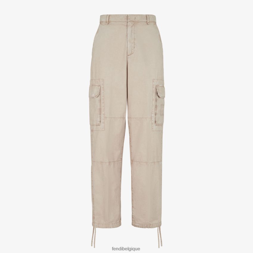 vêtements Fendi pantalon en gabardine beige hommes 8X8J2J1931 Fendi Belgique