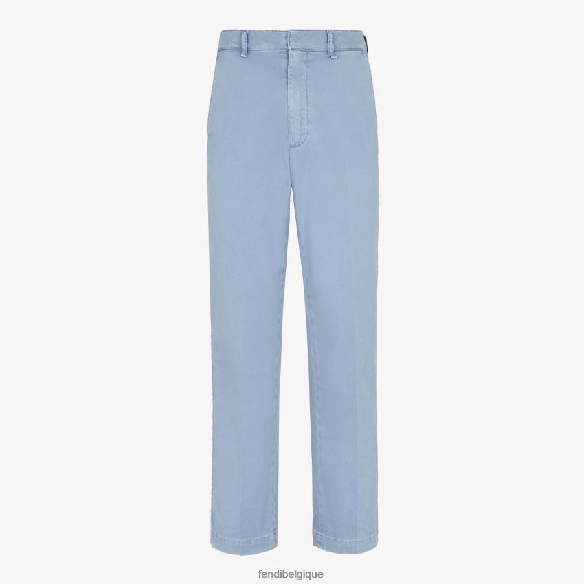 vêtements Fendi pantalon en gabardine bleu clair hommes 8X8J2J1923 Fendi Lunette De Soleil