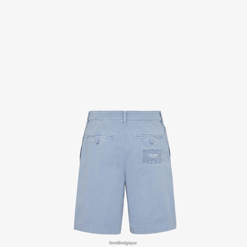 vêtements Fendi pantalon en gabardine bleu clair hommes 8X8J2J1961 Fendi Belgique