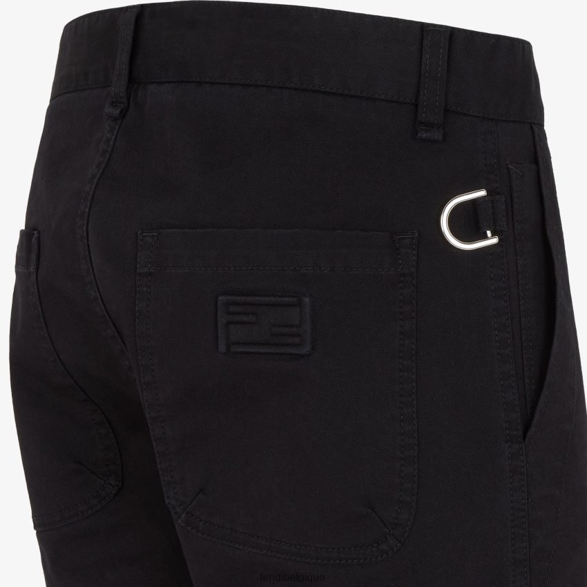 vêtements Fendi pantalon en gabardine noir hommes 8X8J2J2089 Fendi Sac