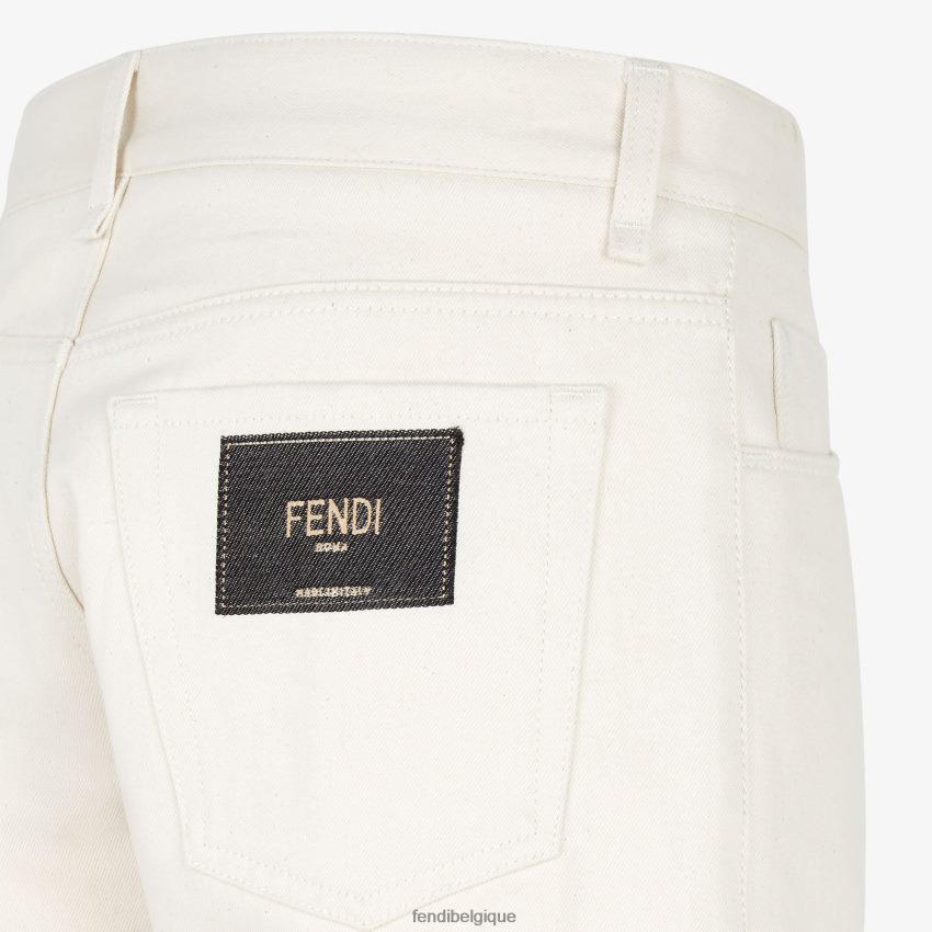 vêtements Fendi pantalon en jean blanc hommes 8X8J2J2135 Fendi Belgique