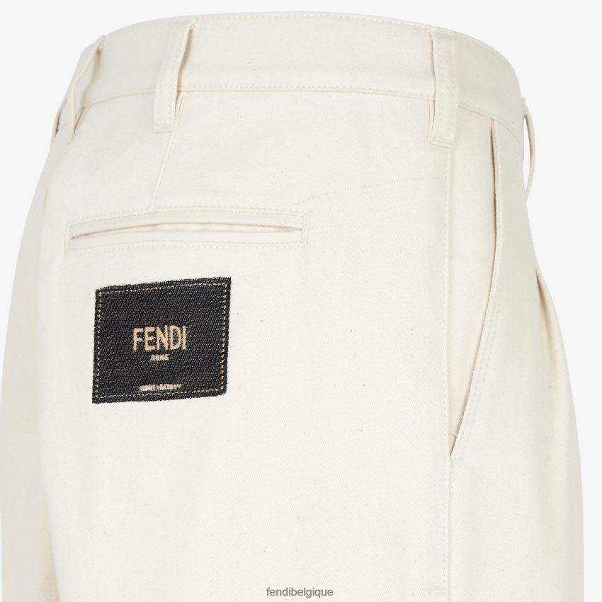 vêtements Fendi pantalon en jean blanc hommes 8X8J2J2201 Fendi Belgique