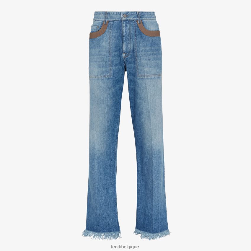 vêtements Fendi pantalon en jean bleu hommes 8X8J2J2021 Fendi Belgique