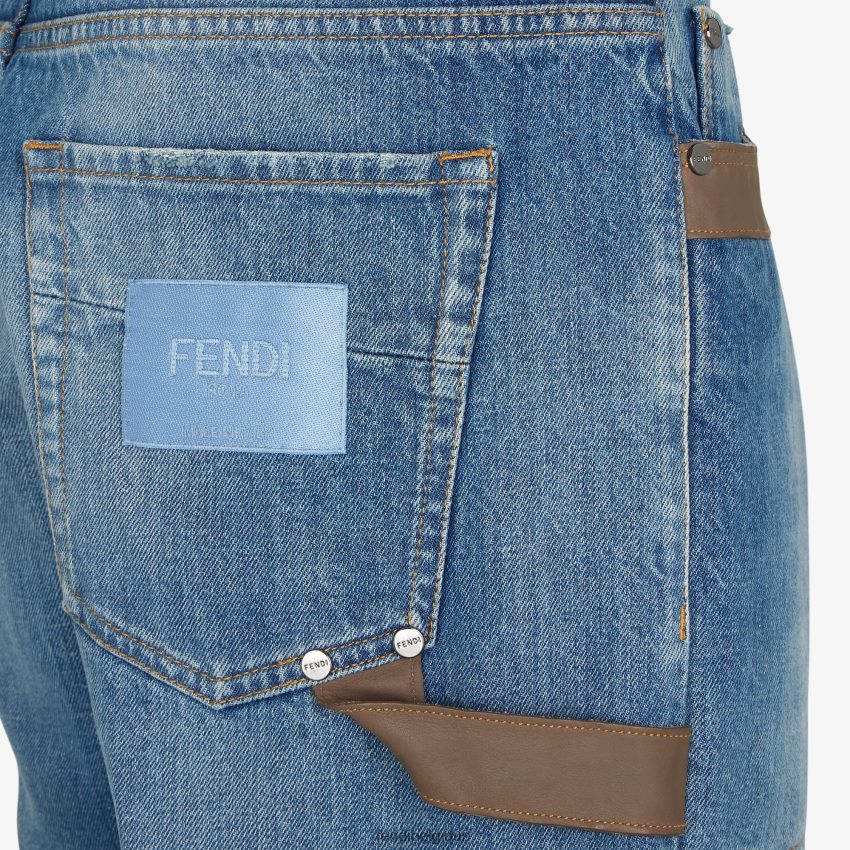 vêtements Fendi pantalon en jean bleu hommes 8X8J2J2021 Fendi Belgique