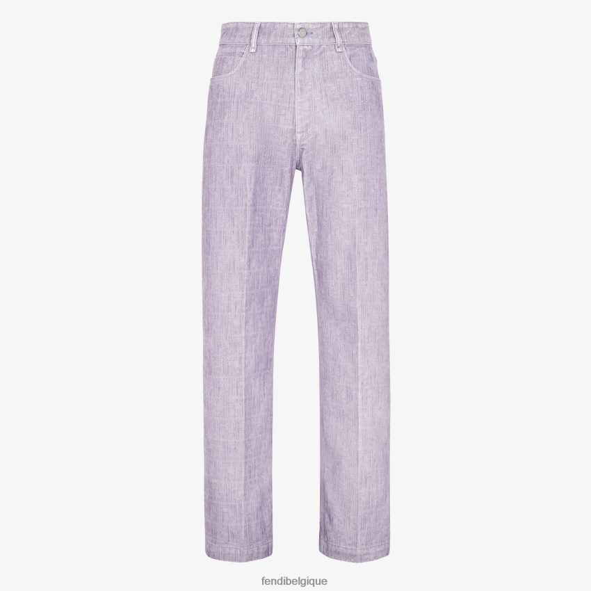 vêtements Fendi pantalon en jean lilas violet hommes 8X8J2J2188 Fendi Sac