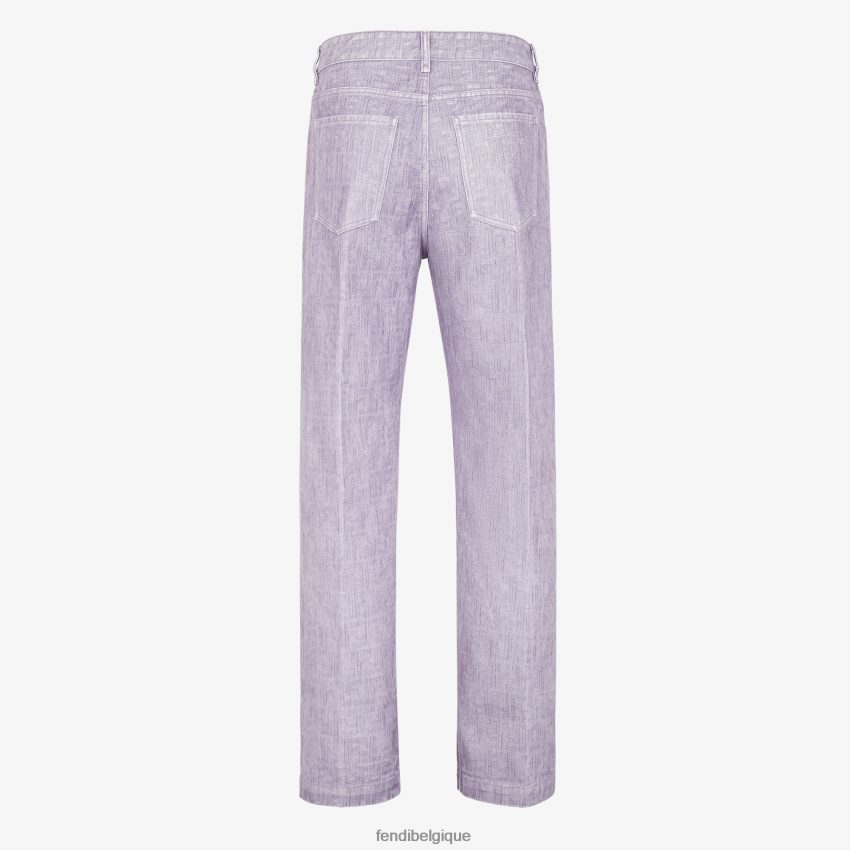 vêtements Fendi pantalon en jean lilas violet hommes 8X8J2J2188 Fendi Sac