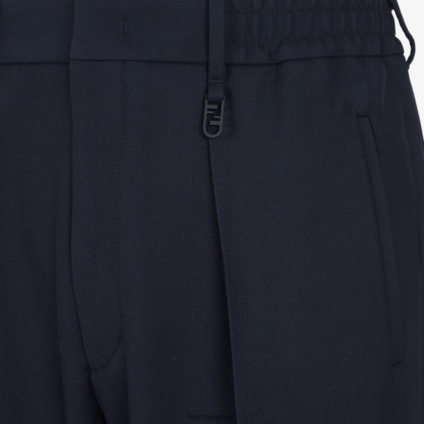 vêtements Fendi pantalon en laine bleu hommes 8X8J2J1921 Fendi Sac