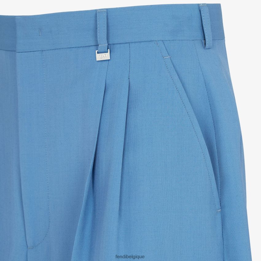 vêtements Fendi pantalon en laine bleu hommes 8X8J2J2065 Fendi Sac