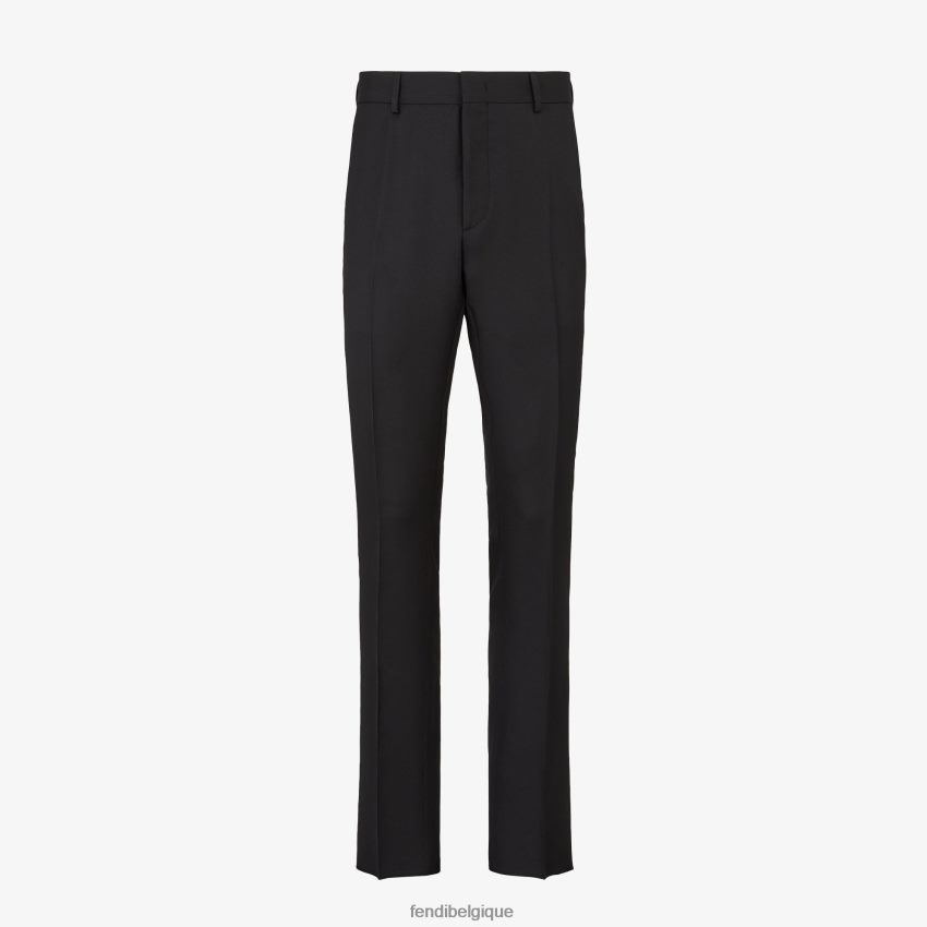 vêtements Fendi pantalon en laine de soie noir hommes 8X8J2J2068 Fendi Sac