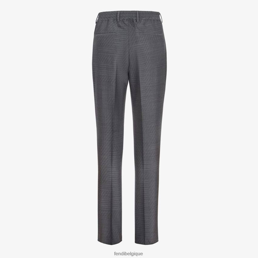 vêtements Fendi pantalon en laine gris hommes 8X8J2J1968 Fendi Lunette De Soleil