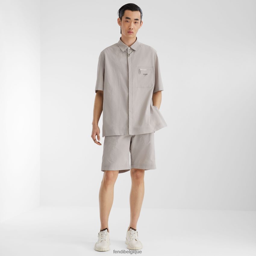 vêtements Fendi pantalon en lin gris hommes 8X8J2J1927 Fendi Sac