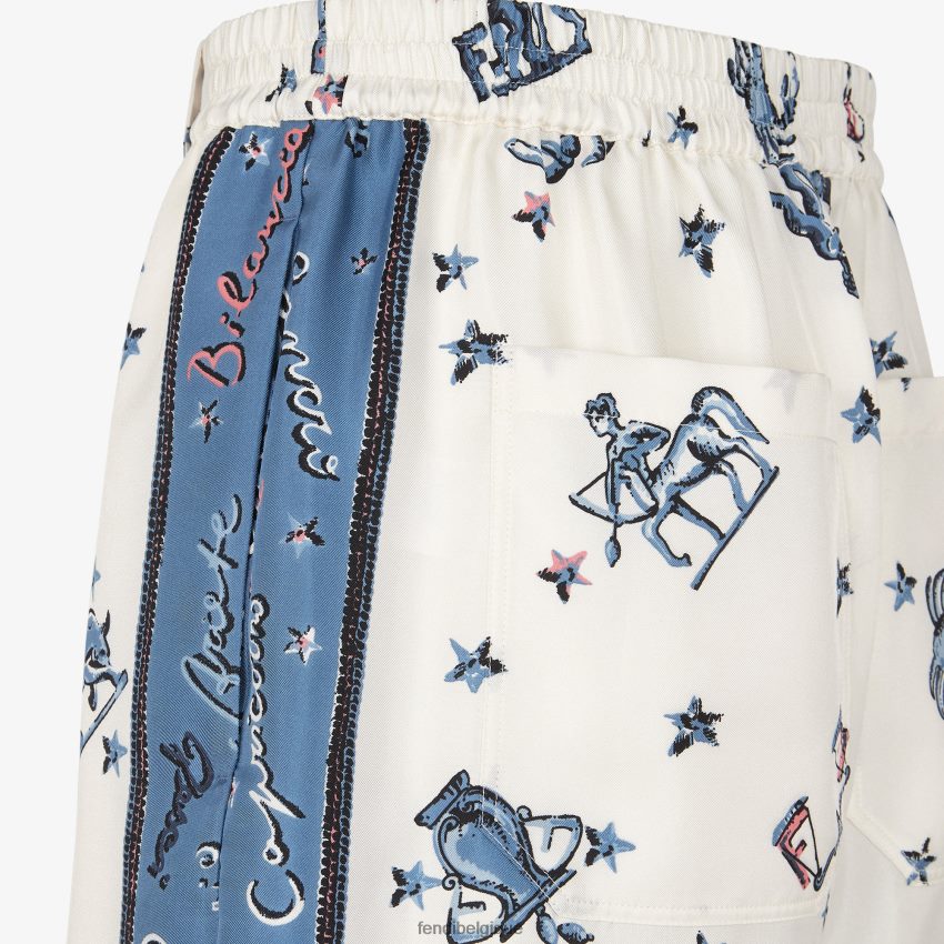 vêtements Fendi pantalon en soie multicolore hommes 8X8J2J1954 Fendi Sac