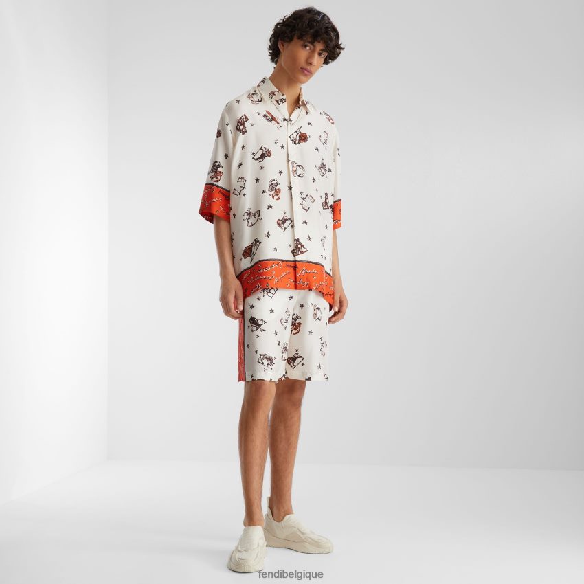 vêtements Fendi pantalon en soie multicolore hommes 8X8J2J1980 Fendi Lunette De Soleil