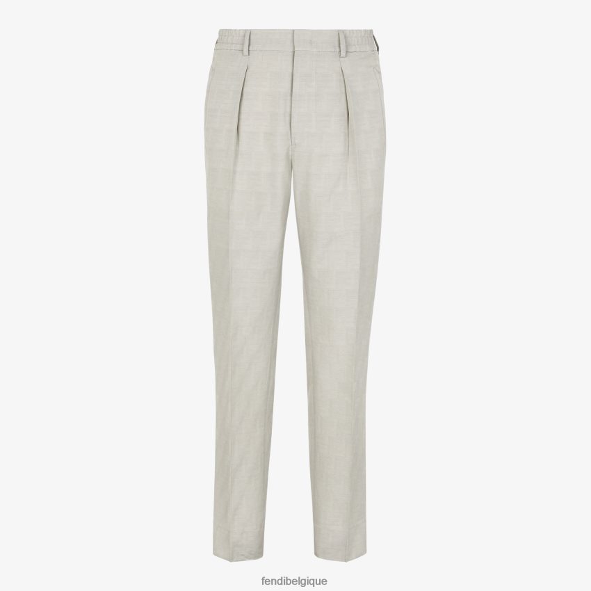 vêtements Fendi pantalon en tissu jacquard beige hommes 8X8J2J1925 Fendi Belgique