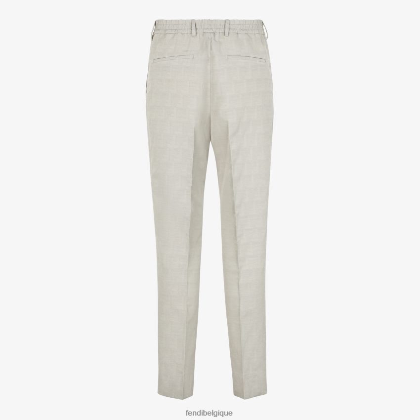 vêtements Fendi pantalon en tissu jacquard beige hommes 8X8J2J1925 Fendi Belgique