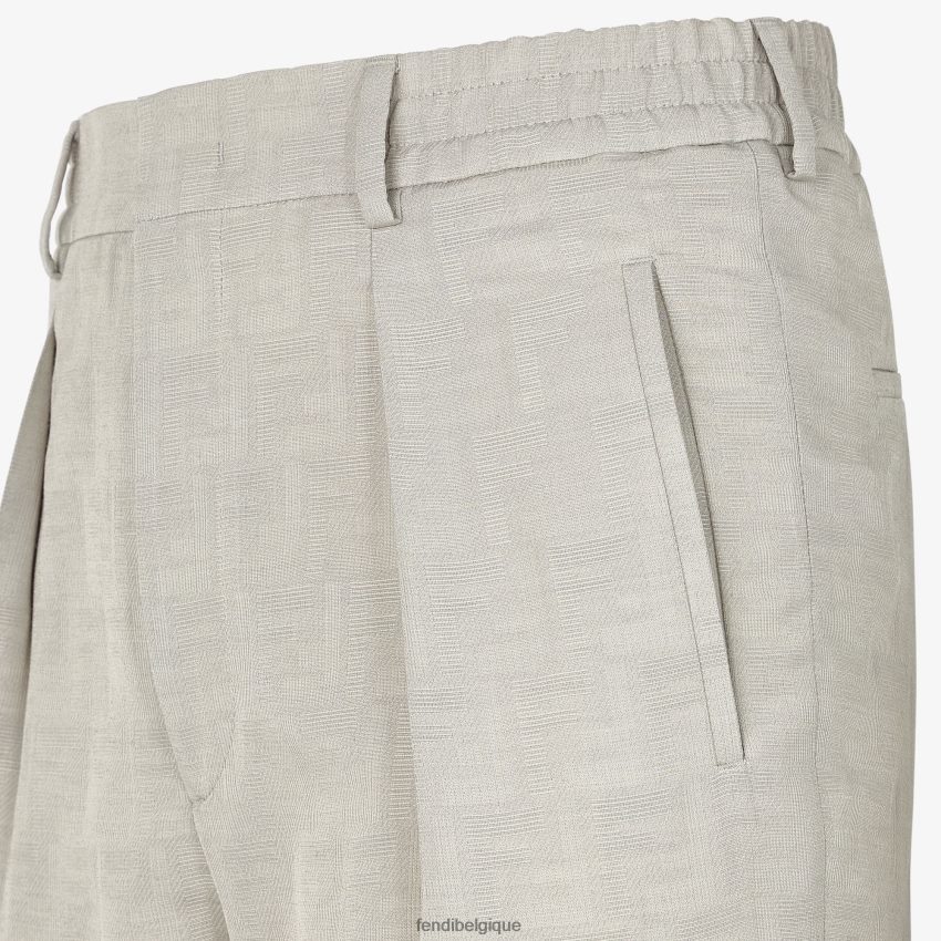 vêtements Fendi pantalon en tissu jacquard beige hommes 8X8J2J1925 Fendi Belgique