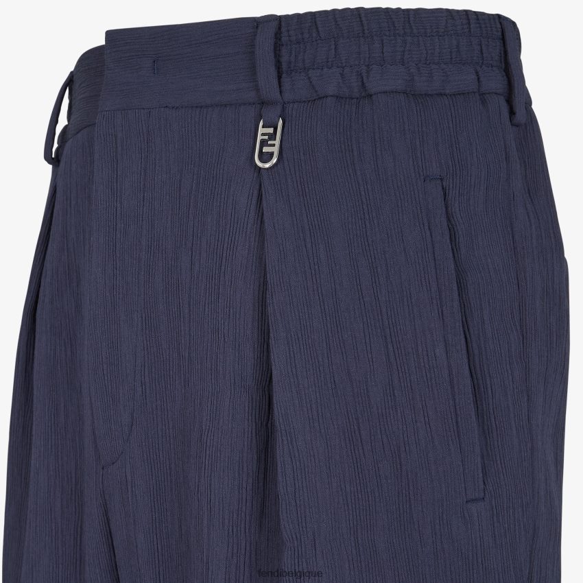 vêtements Fendi pantalon en viscose bleu hommes 8X8J2J1941 Fendi Lunette De Soleil