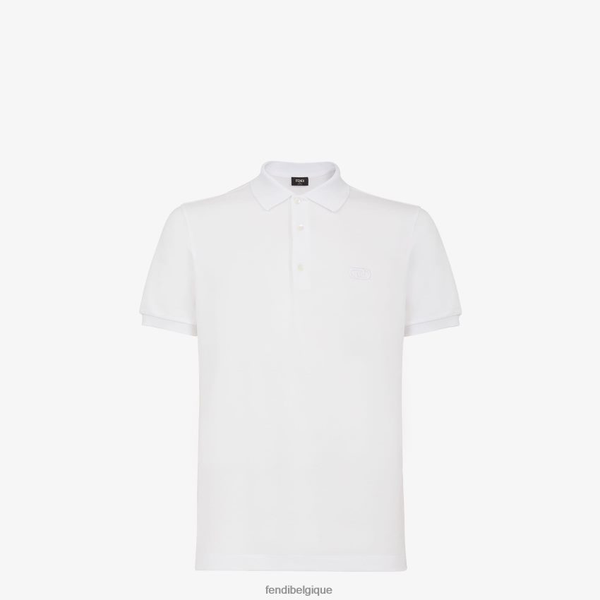 vêtements Fendi polo en coton blanc hommes 8X8J2J2131 Fendi Sac