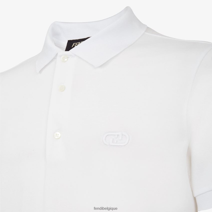 vêtements Fendi polo en coton blanc hommes 8X8J2J2131 Fendi Sac