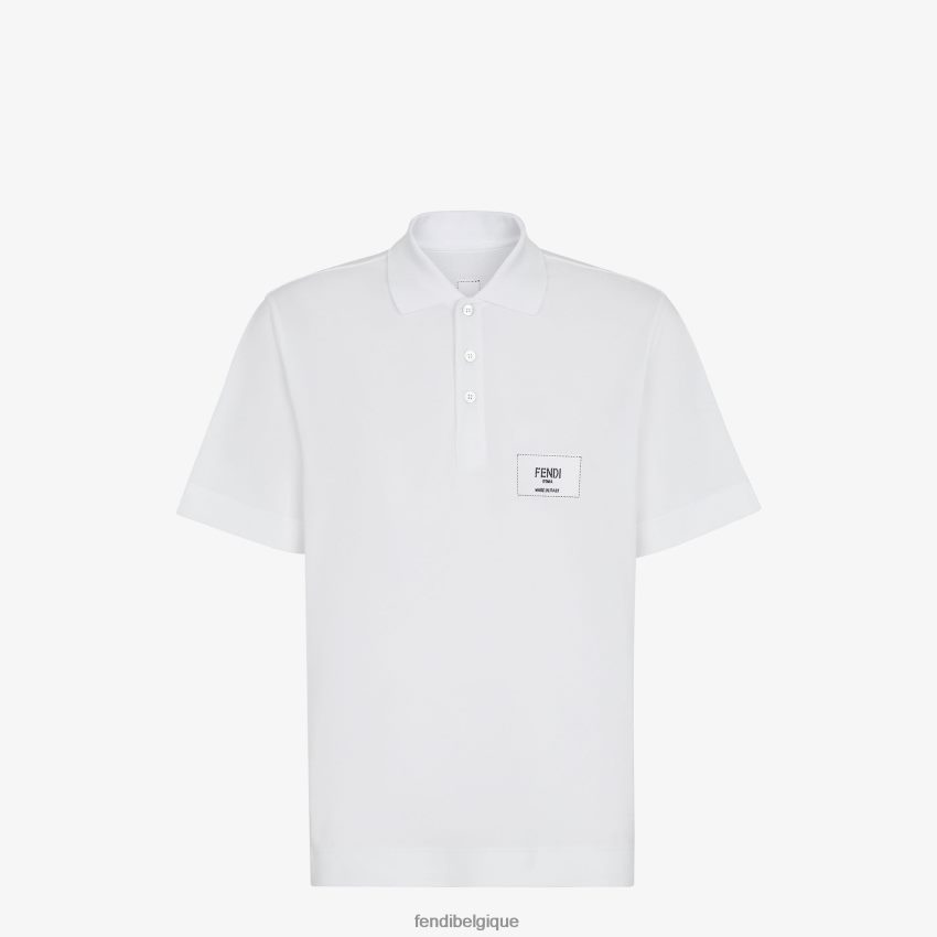 vêtements Fendi polo en coton blanc hommes 8X8J2J2137 Fendi Sac