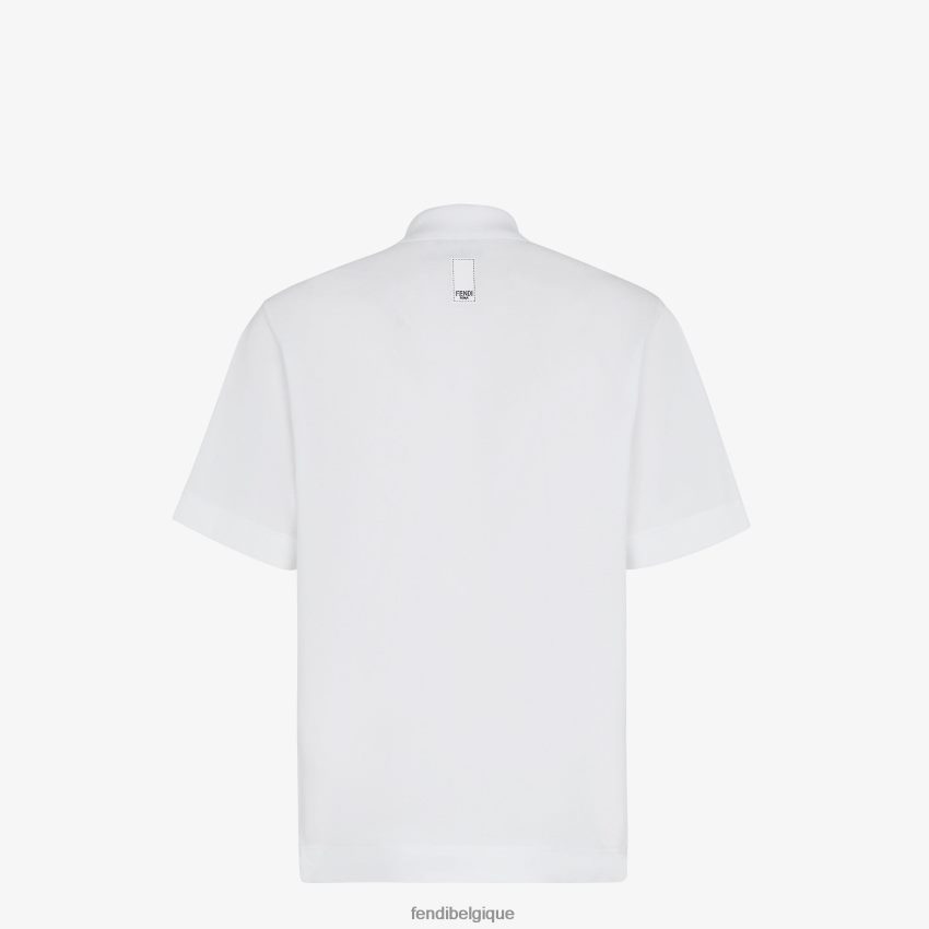 vêtements Fendi polo en coton blanc hommes 8X8J2J2137 Fendi Sac
