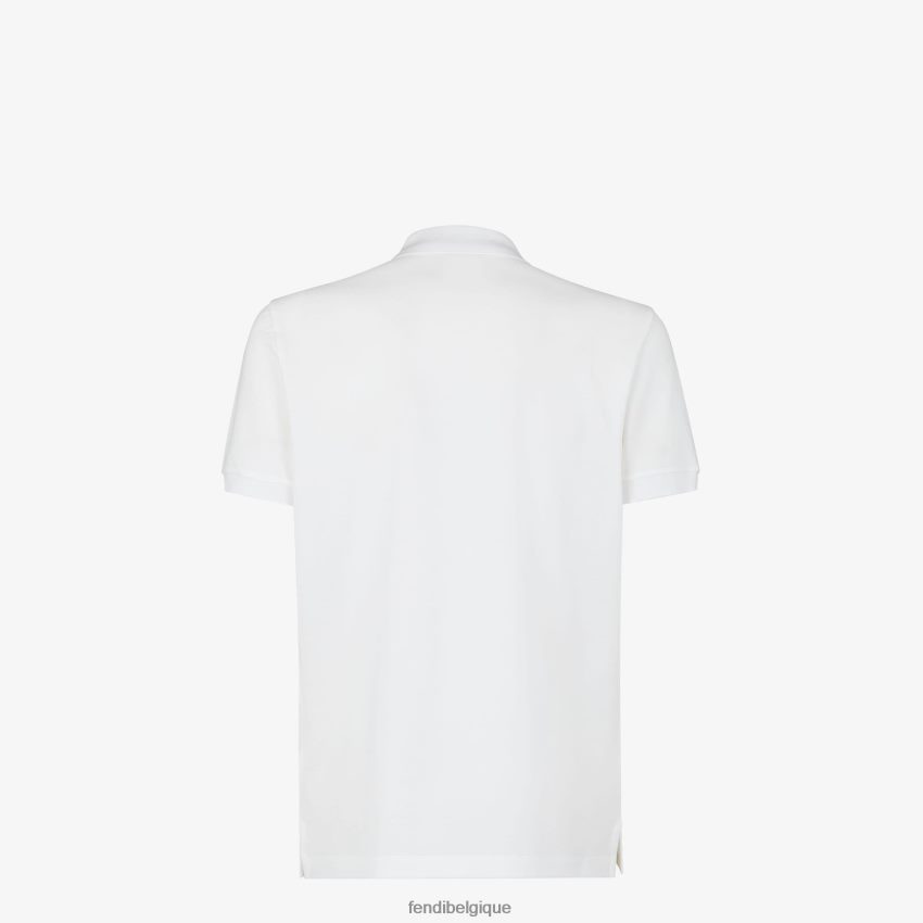 vêtements Fendi polo piqué blanc hommes 8X8J2J2171 Fendi Belgique