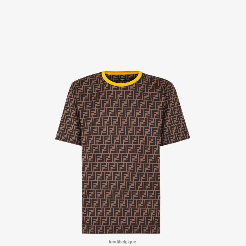 vêtements Fendi t-shirt en coton brun hommes 8X8J2J1986 Fendi Lunette De Soleil