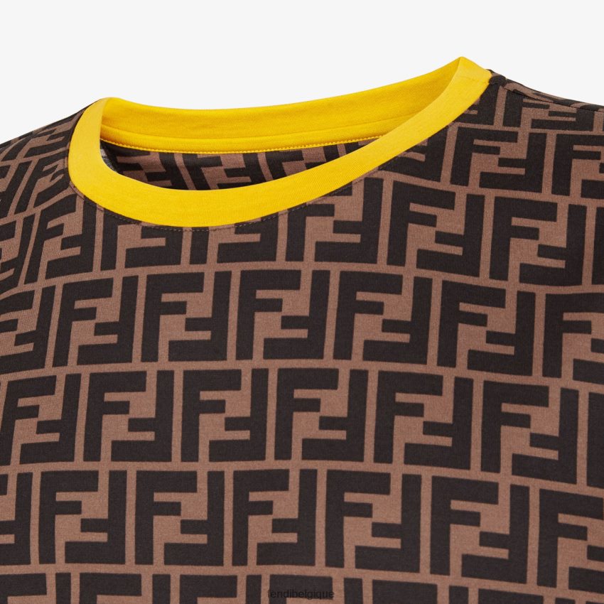 vêtements Fendi t-shirt en coton brun hommes 8X8J2J1986 Fendi Lunette De Soleil