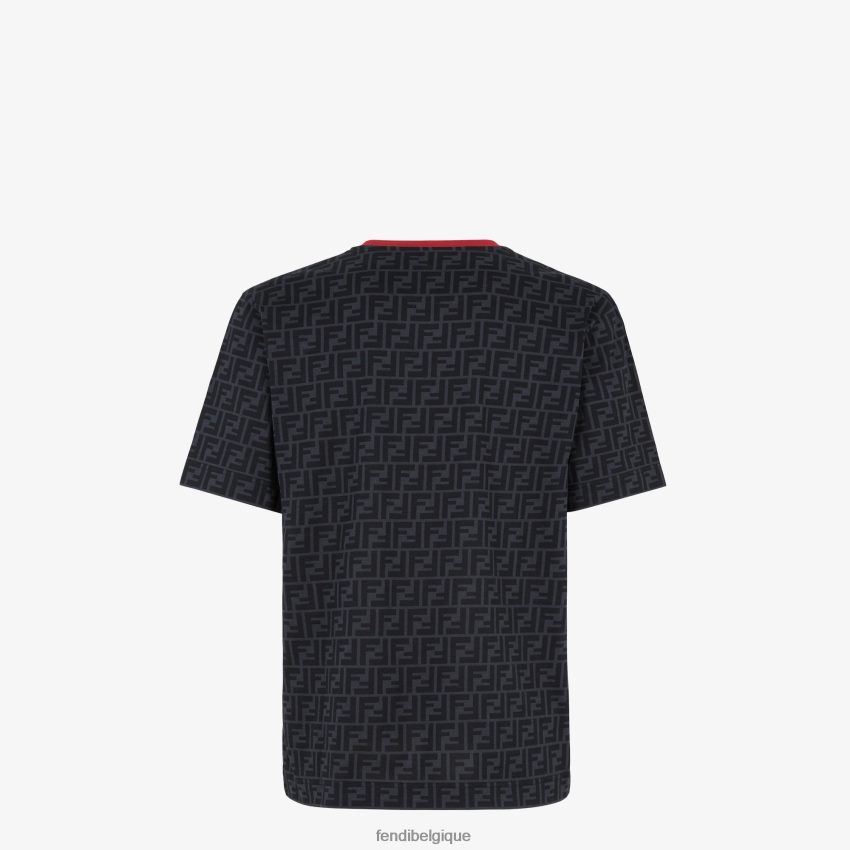 vêtements Fendi t-shirt en coton noir hommes 8X8J2J2088 Fendi Lunette De Soleil