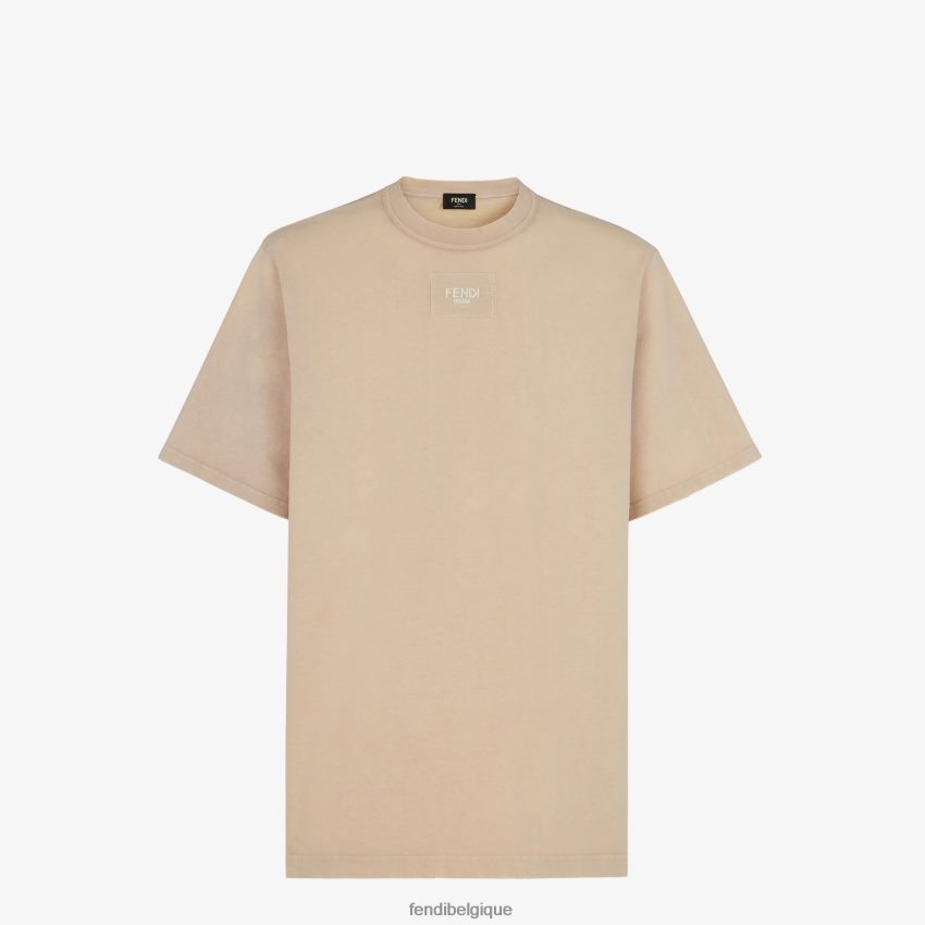 vêtements Fendi t-shirt en jersey beige hommes 8X8J2J1930 Fendi Sac