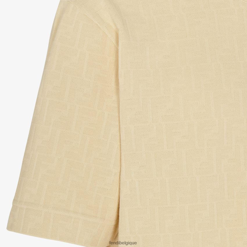 vêtements Fendi t-shirt en jersey beige hommes 8X8J2J2012 Fendi Belgique