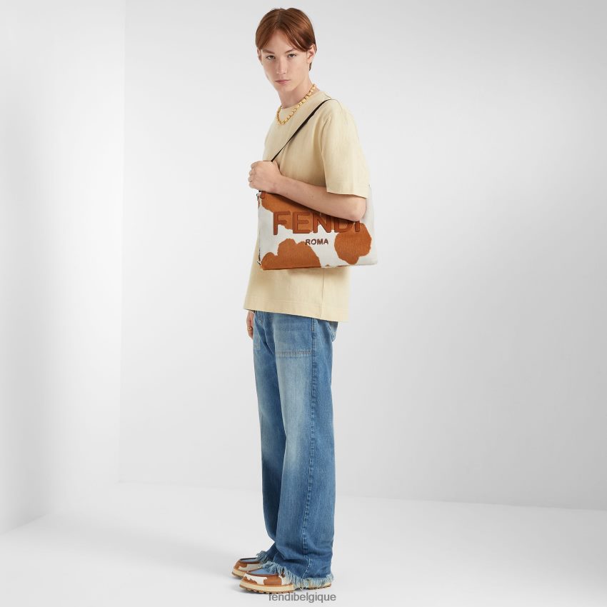 vêtements Fendi t-shirt en jersey beige hommes 8X8J2J2012 Fendi Belgique