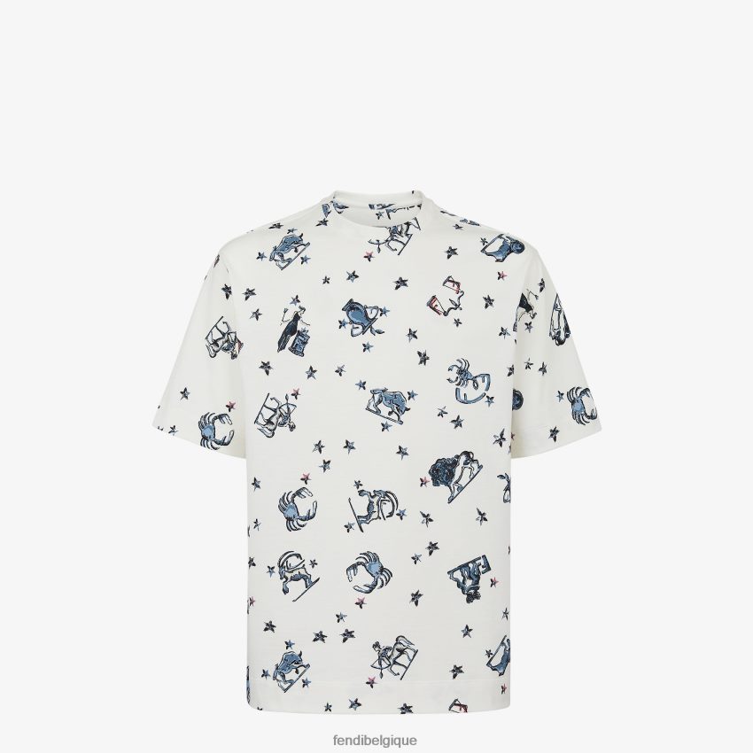 vêtements Fendi t-shirt en jersey blanc hommes 8X8J2J1922 Fendi Belgique