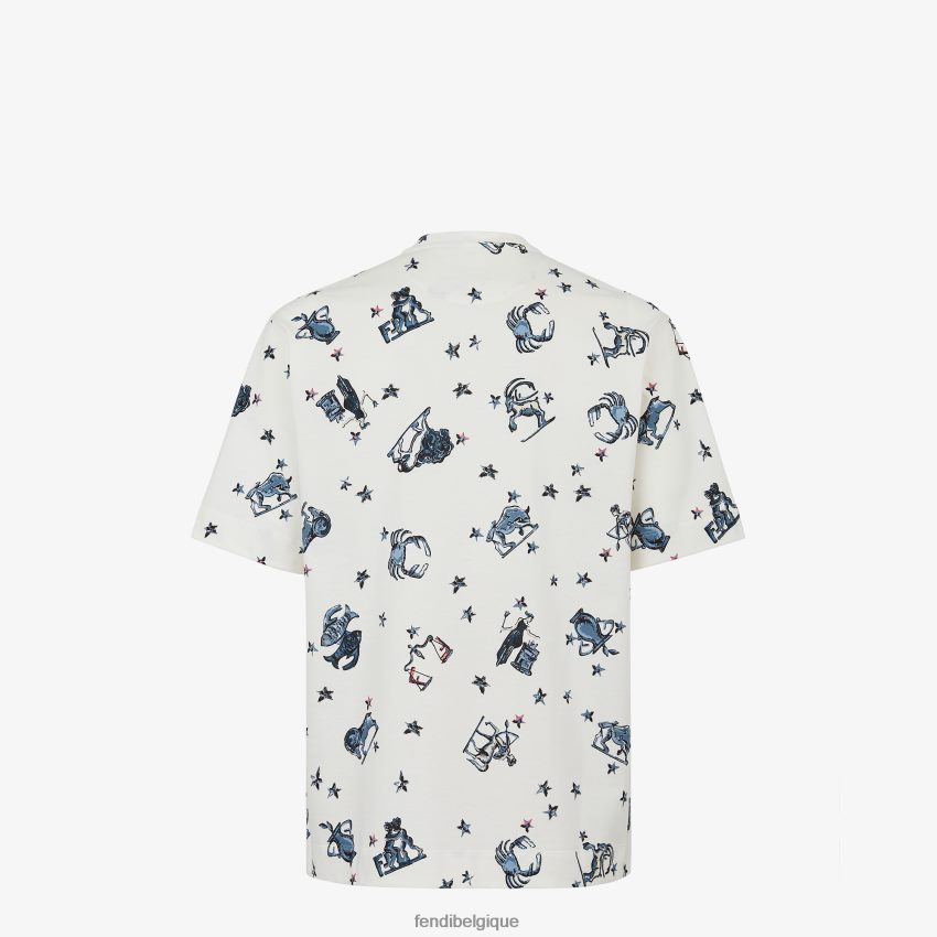 vêtements Fendi t-shirt en jersey blanc hommes 8X8J2J1922 Fendi Belgique