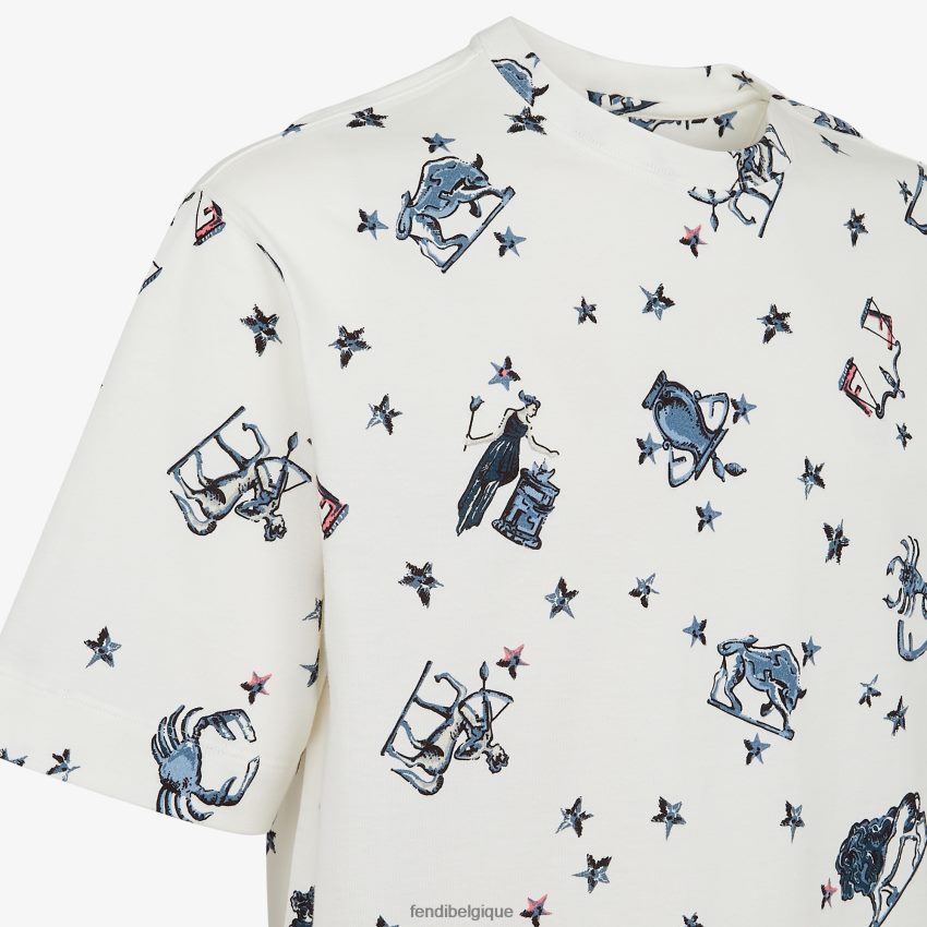 vêtements Fendi t-shirt en jersey blanc hommes 8X8J2J1922 Fendi Belgique