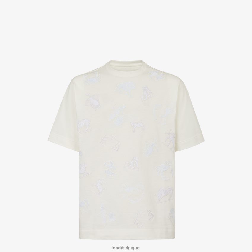 vêtements Fendi t-shirt en jersey blanc hommes 8X8J2J1928 Fendi Belgique