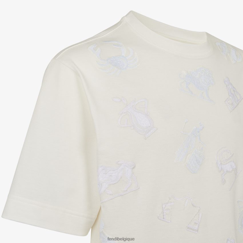 vêtements Fendi t-shirt en jersey blanc hommes 8X8J2J1928 Fendi Belgique