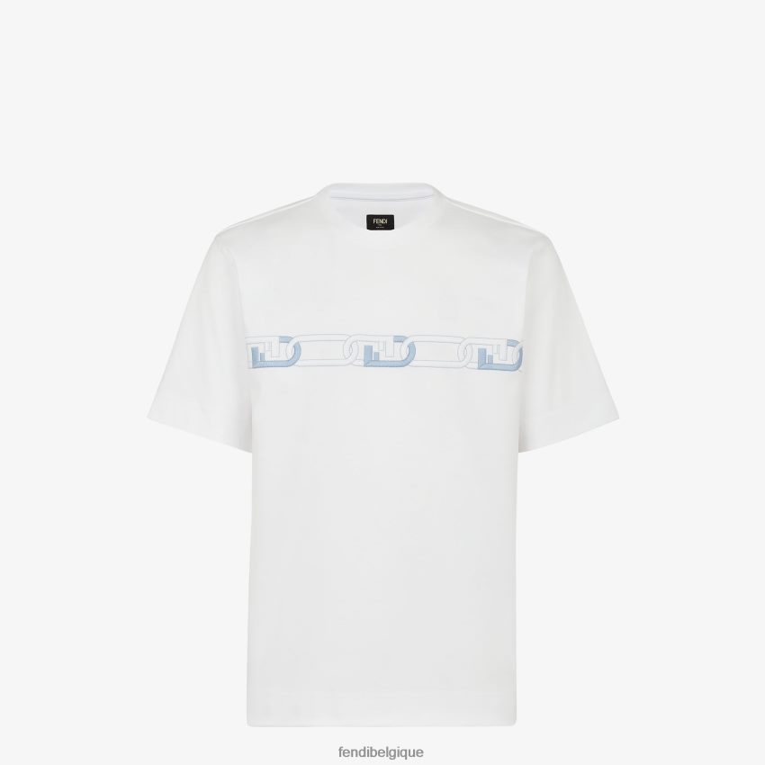 vêtements Fendi t-shirt en jersey blanc hommes 8X8J2J1962 Fendi Lunette De Soleil