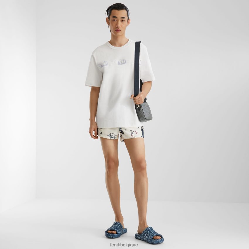 vêtements Fendi t-shirt en jersey blanc hommes 8X8J2J1962 Fendi Lunette De Soleil