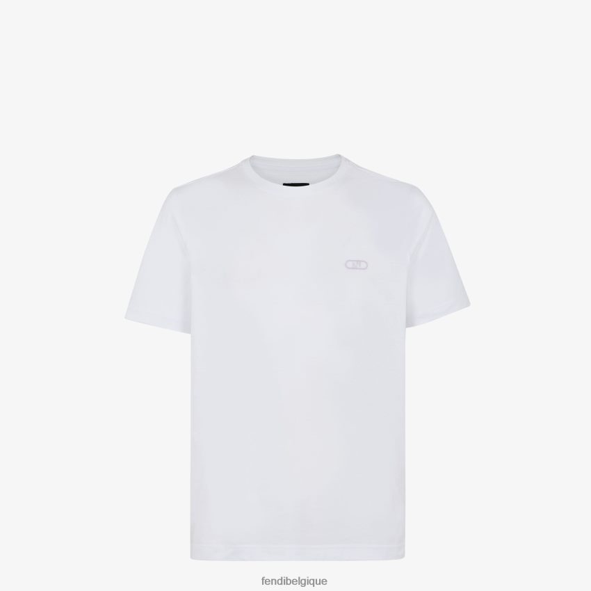 vêtements Fendi t-shirt en jersey blanc hommes 8X8J2J1982 Fendi Belgique