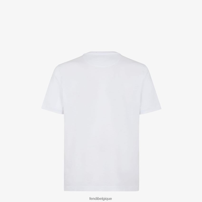 vêtements Fendi t-shirt en jersey blanc hommes 8X8J2J1982 Fendi Belgique