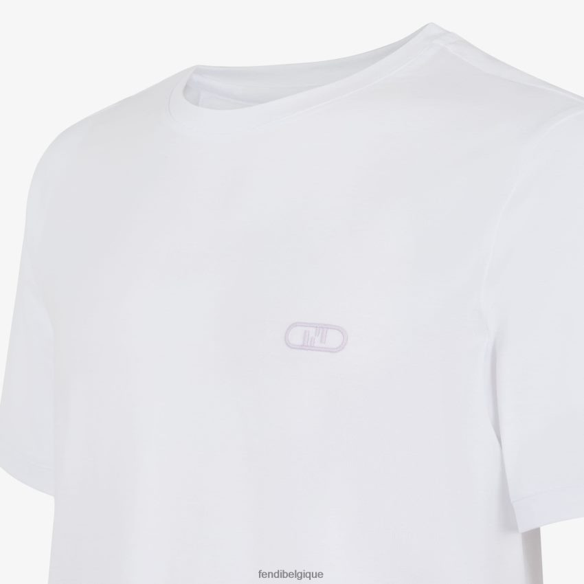 vêtements Fendi t-shirt en jersey blanc hommes 8X8J2J1982 Fendi Belgique