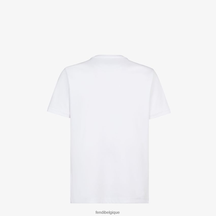 vêtements Fendi t-shirt en jersey blanc hommes 8X8J2J2006 Fendi Belgique