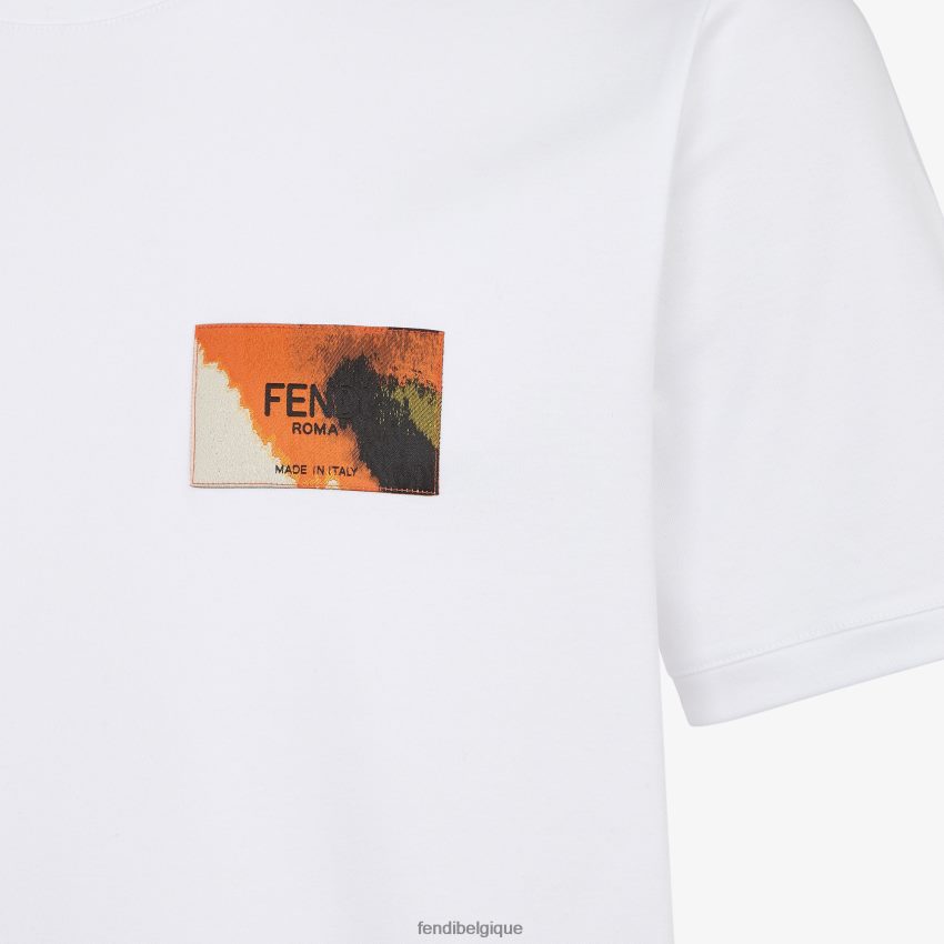 vêtements Fendi t-shirt en jersey blanc hommes 8X8J2J2006 Fendi Belgique