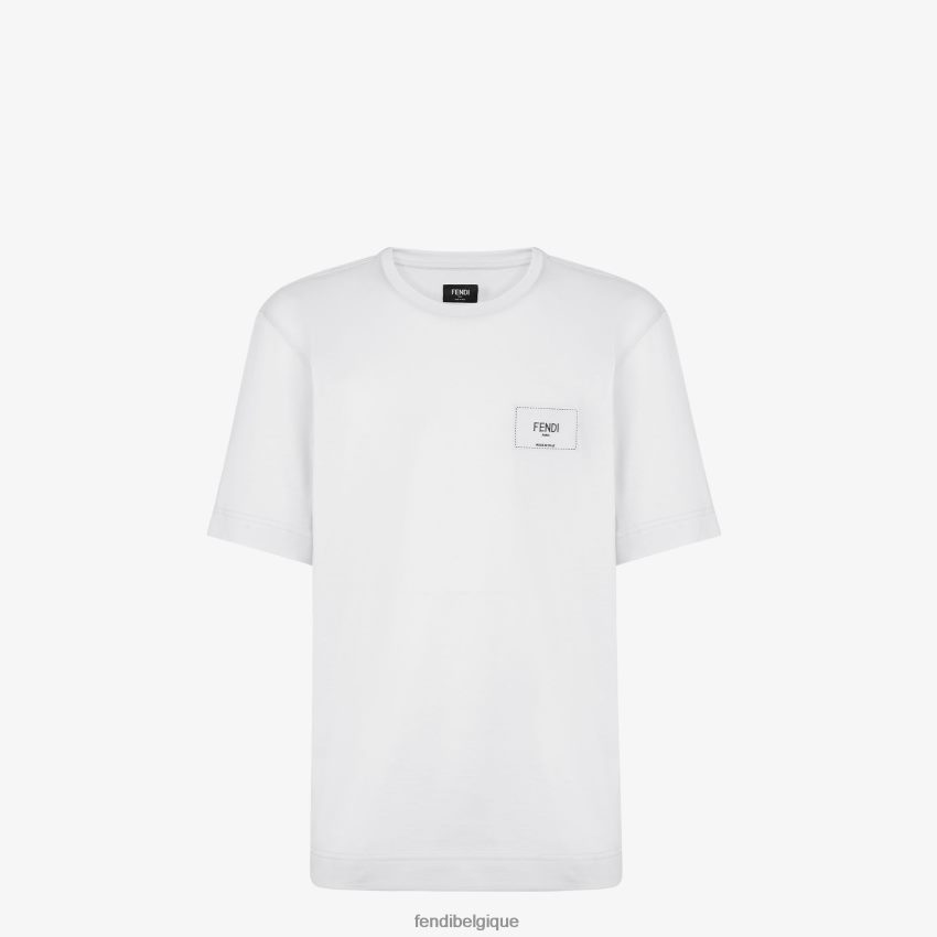 vêtements Fendi t-shirt en jersey blanc hommes 8X8J2J2204 Fendi Belgique